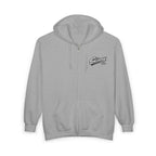 Skinny Joey's Full-Zip Hoodie — Vintage Script Logo Zip-Up Sweatshirt