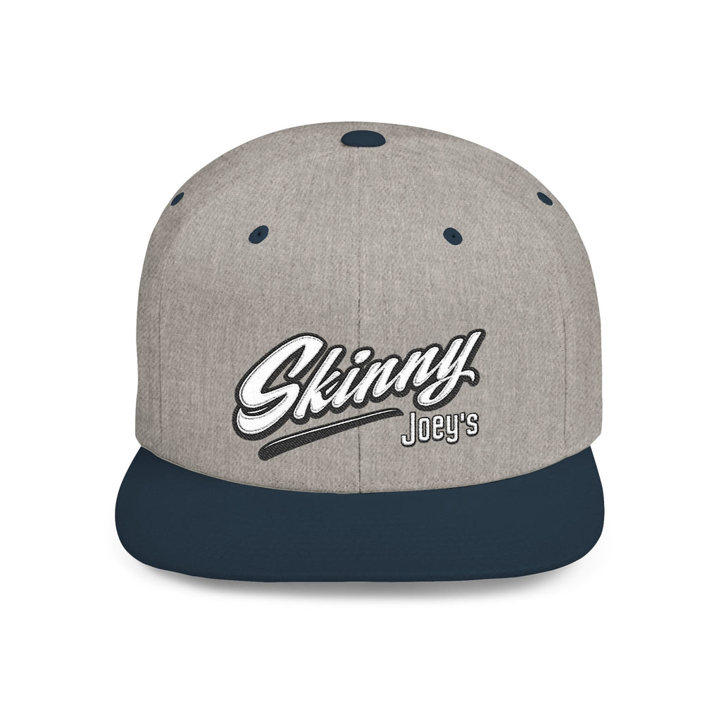 Skinny Joey's Flat Bill Snapback Hat | Retro Script Baseball Cap