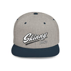 Skinny Joey's Flat Bill Snapback Hat | Retro Script Baseball Cap