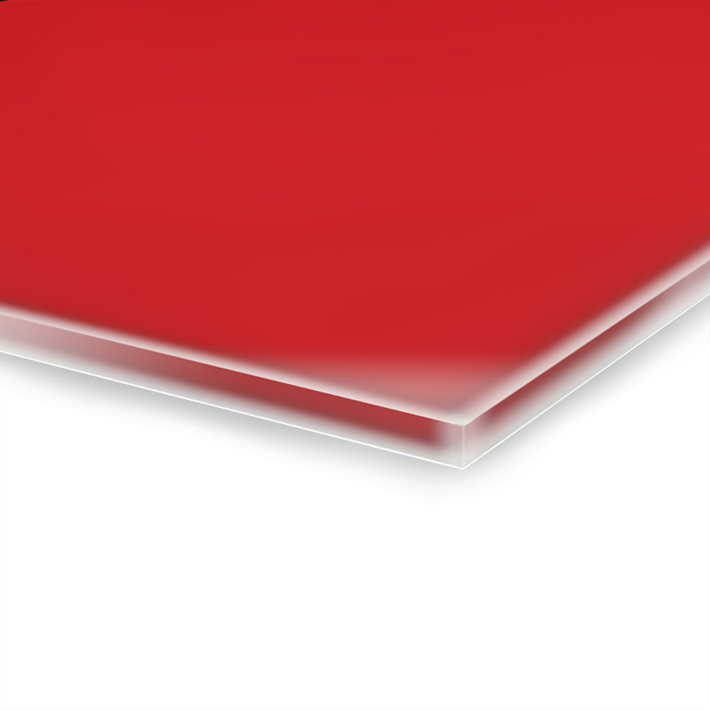 Red sheet of paper on a white background