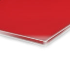 Red sheet of paper on a white background