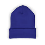 The Skinny Cuffed Beanie (Embroidered) – Winter Knit Hat, Unisex, 12” Cuff
