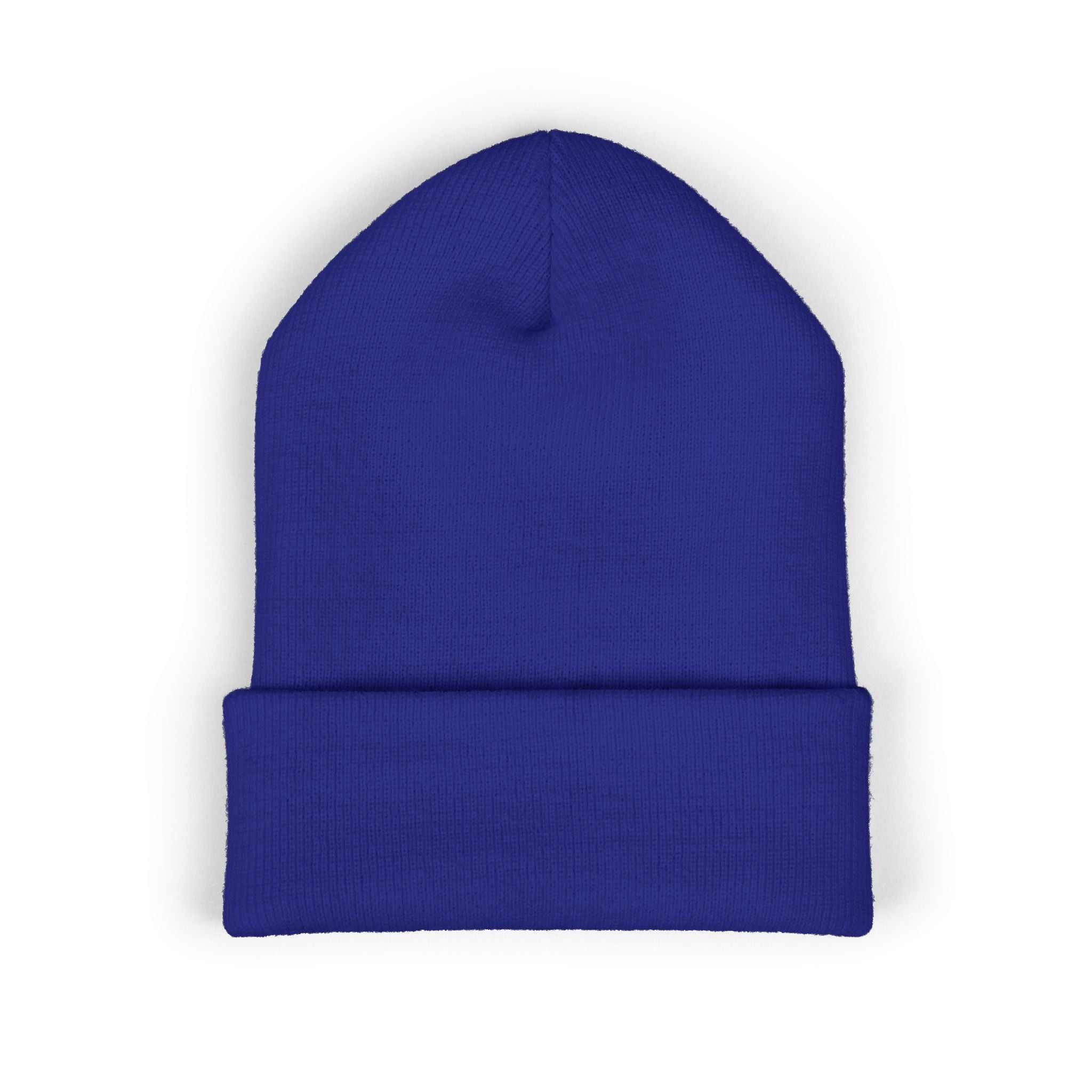 The Skinny Cuffed Beanie (Embroidered) – Winter Knit Hat, Unisex, 12” Cuff