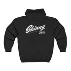 Skinny Joey's Full-Zip Hoodie — Vintage Script Logo Zip-Up Sweatshirt