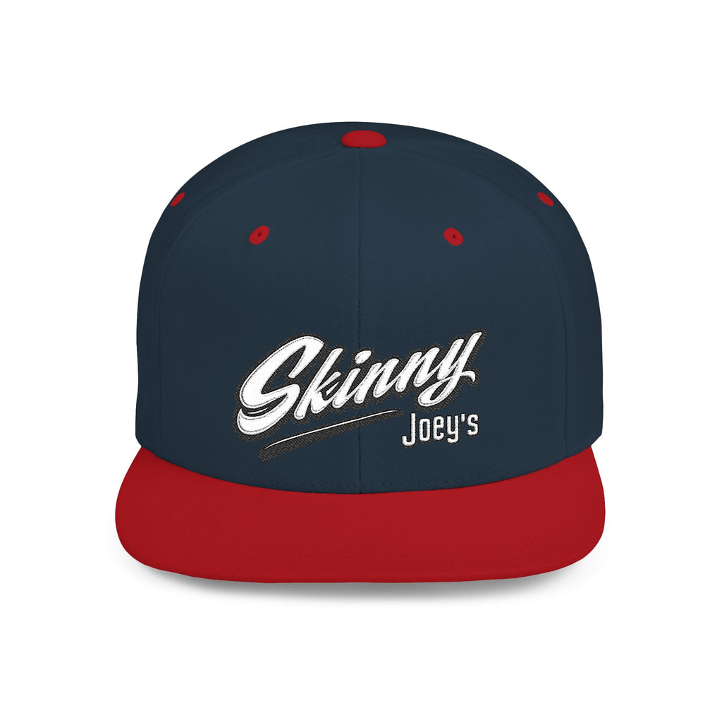Skinny Joey's Flat Bill Snapback Hat | Retro Script Baseball Cap
