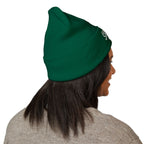 The Skinny Cuffed Beanie (Embroidered) – Winter Knit Hat, Unisex, 12” Cuff