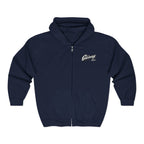 Skinny Joey's Full-Zip Hoodie — Vintage Script Logo Zip-Up Sweatshirt