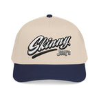 Skinny Jeans Retro Script Baseball Cap | Two-Tone Mid-Profile Hat