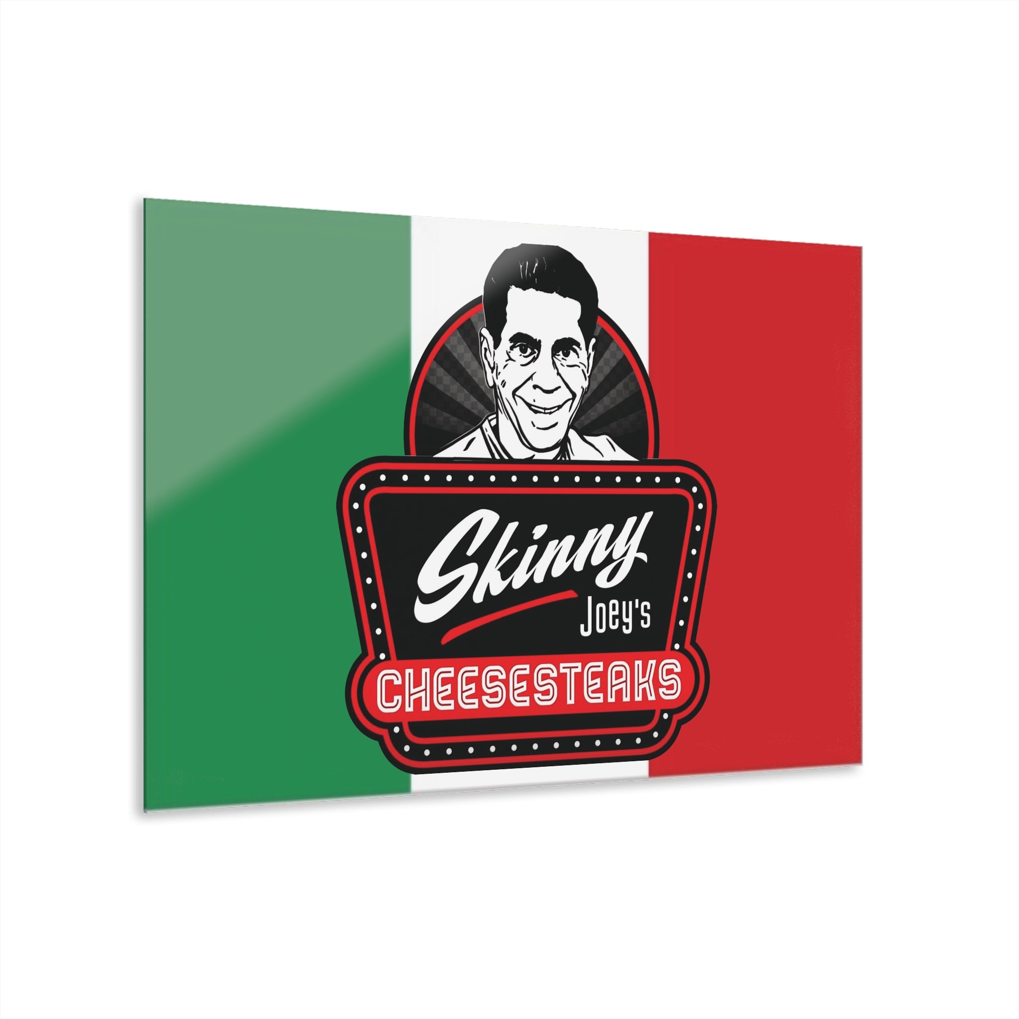 Skinny Joey's Cheesesteaks Logo Italian Flag Acrylic Print Wall Art