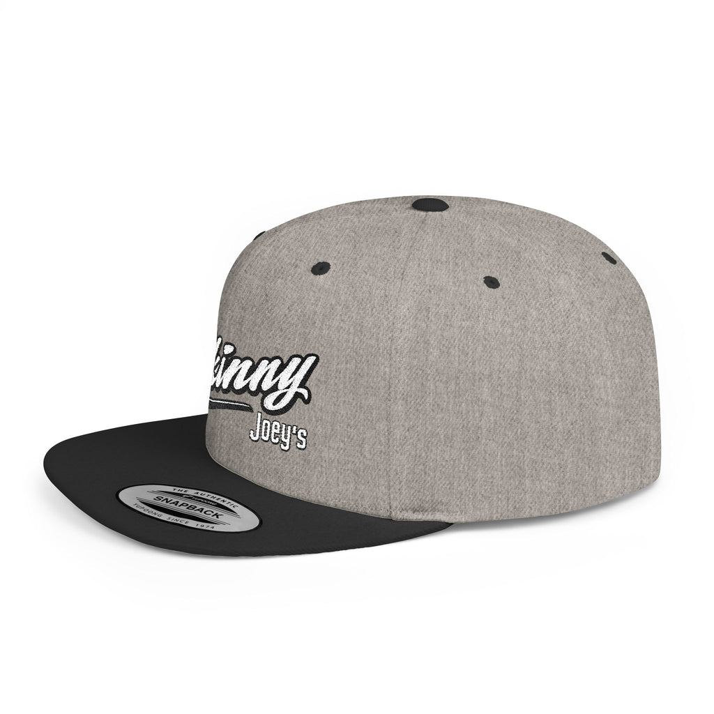 Skinny Joey's Flat Bill Snapback Hat | Retro Script Baseball Cap