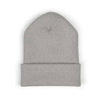The Skinny Cuffed Beanie (Embroidered) – Winter Knit Hat, Unisex, 12” Cuff