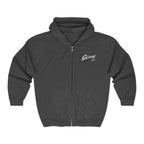 Skinny Joey's Full-Zip Hoodie — Vintage Script Logo Zip-Up Sweatshirt