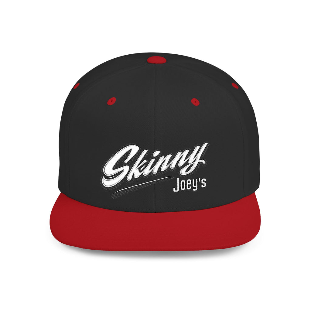 Skinny Joey's Flat Bill Snapback Hat | Retro Script Baseball Cap