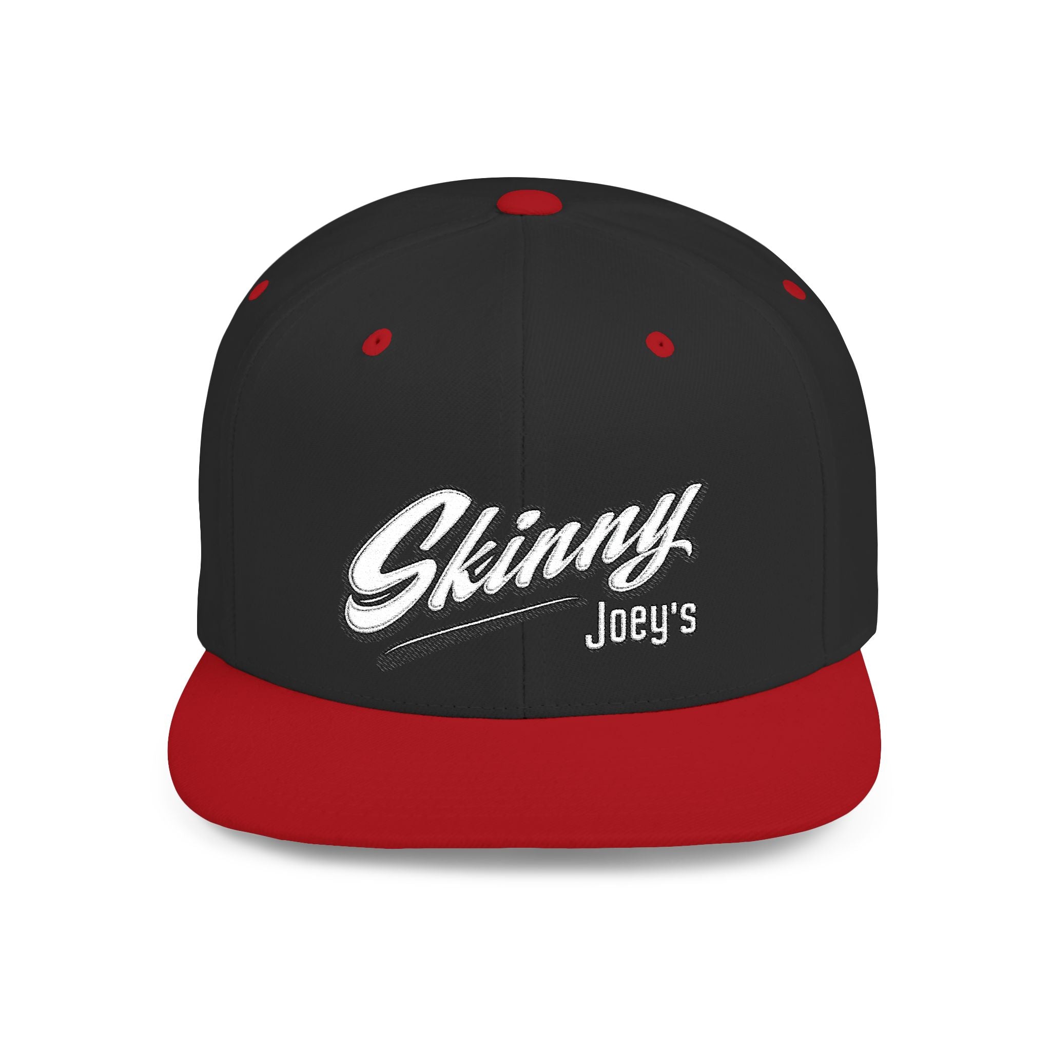 Skinny Joey's Flat Bill Snapback Hat | Retro Script Baseball Cap