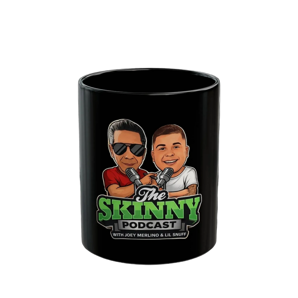 The Skinny Podcast Black Coffee Mug (11oz/15oz)