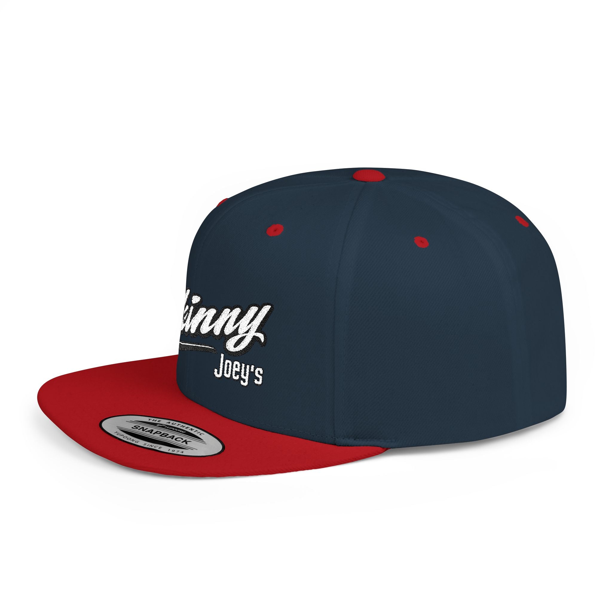 Skinny Joey's Flat Bill Snapback Hat | Retro Script Baseball Cap