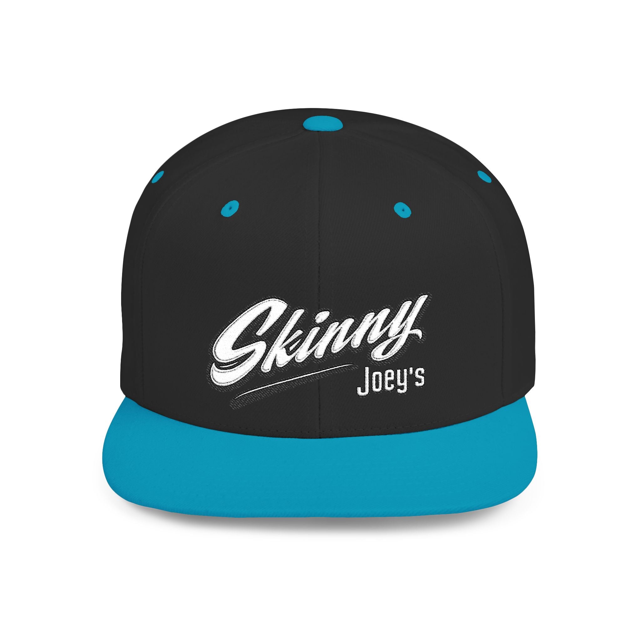 Skinny Joey's Flat Bill Snapback Hat | Retro Script Baseball Cap