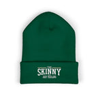 The Skinny Cuffed Beanie (Embroidered) – Winter Knit Hat, Unisex, 12” Cuff