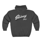 Skinny Joey's Full-Zip Hoodie — Vintage Script Logo Zip-Up Sweatshirt