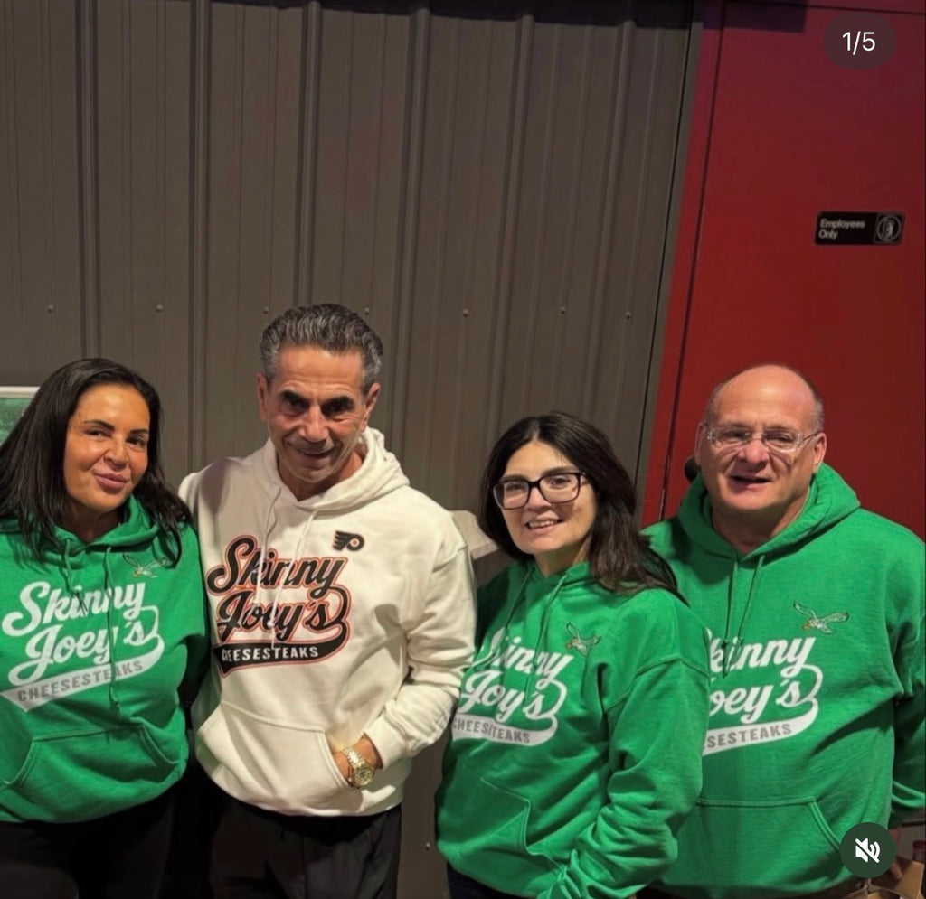 Super Bowl Champs X Skinny Joey Cheesesteaks Logo Pullover Hoodie