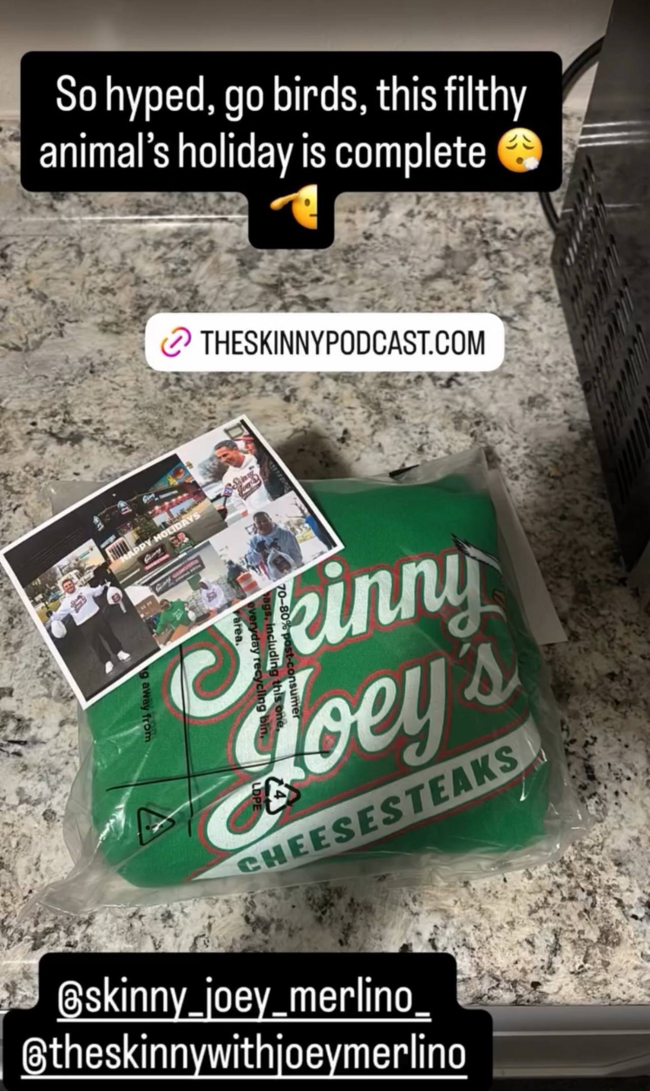 Super Bowl Champs X Skinny Joey Cheesesteaks Logo Pullover Hoodie