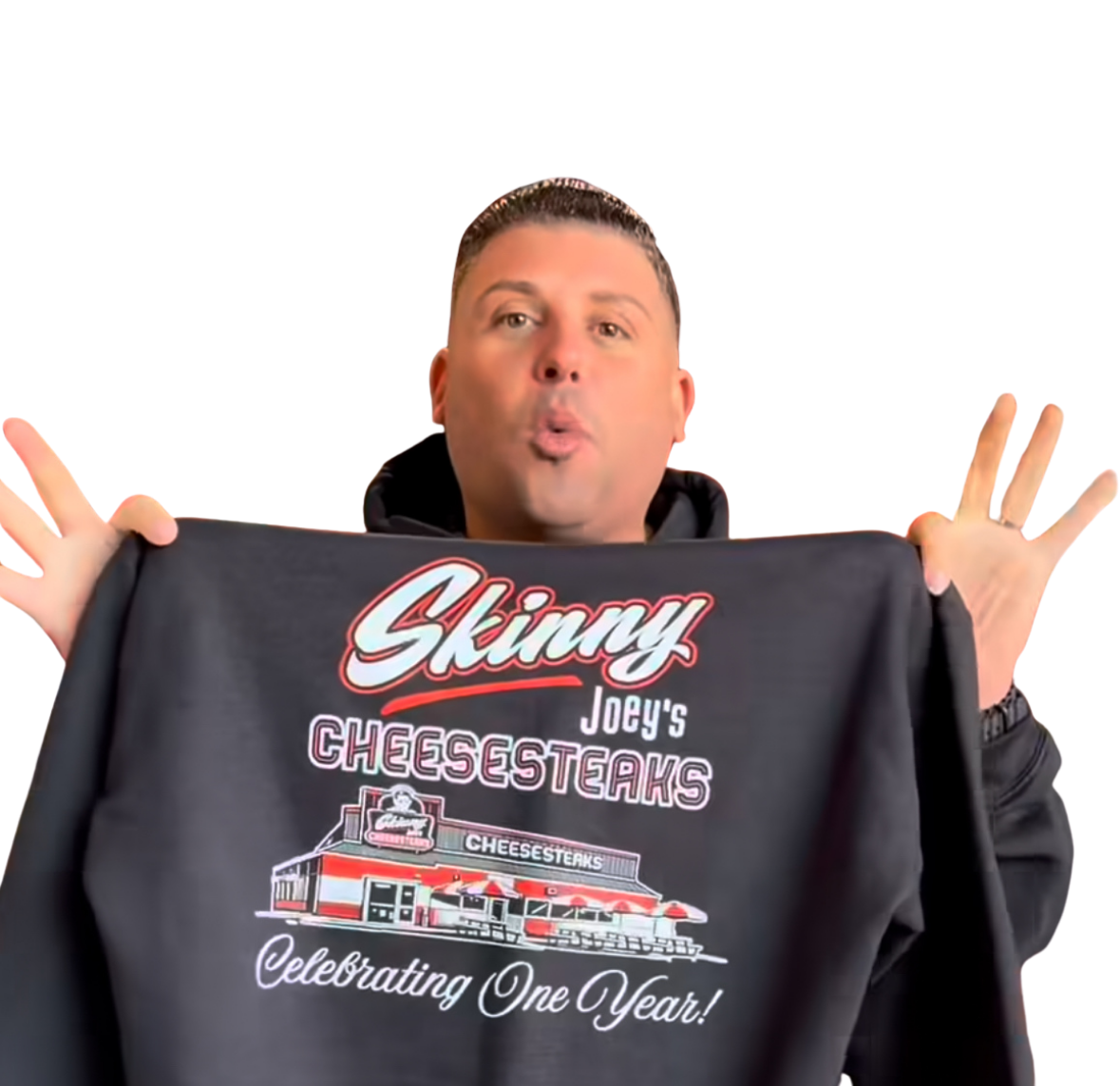 1 Year Anniversary - Skinny Joey's Cheesesteaks Logo Pullover Hoodie