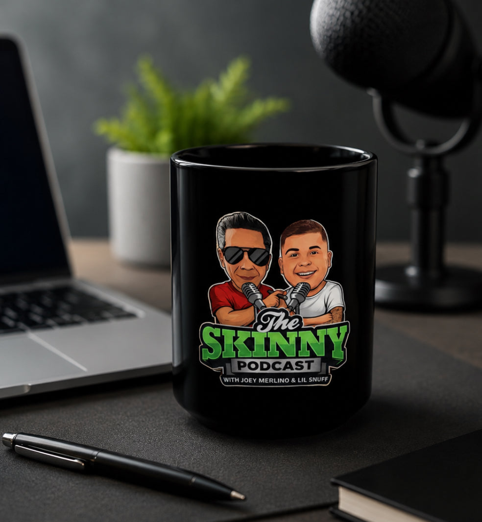 The Skinny Podcast Black Coffee Mug (11oz/15oz)