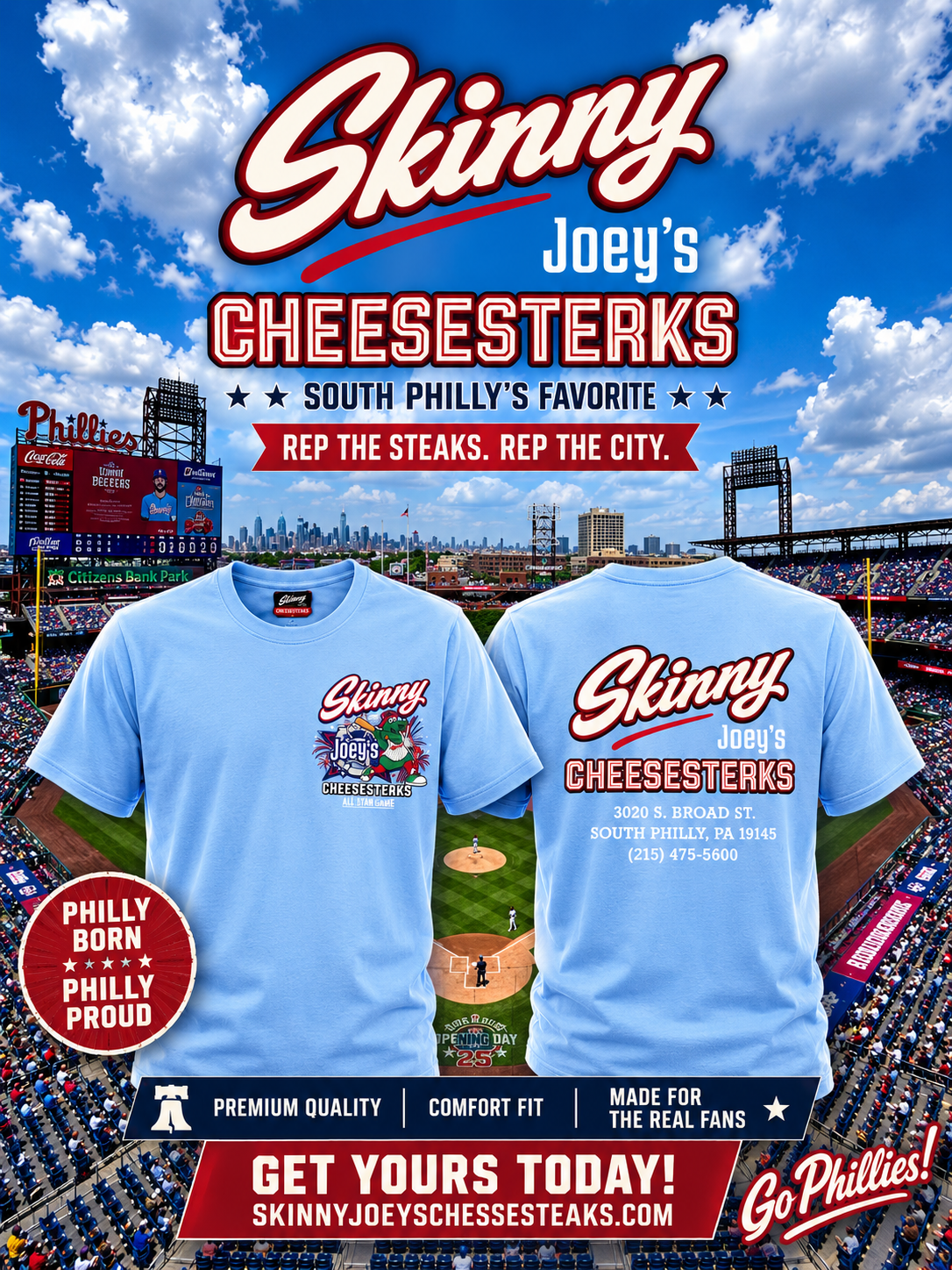 2026 MLB All-Star Game Philly x Skinny Joey's T-Shirt | Limited Edition