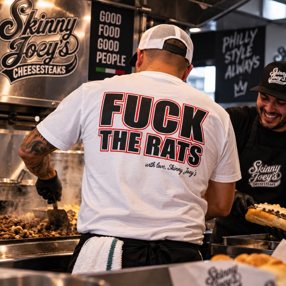 Rats statement 3XL-5XL graphic tee in white, Joseph Merlino Philadelphia merch
