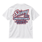 Skinny Joey's Cheesesteaks USA heavyweight tee in white, back, South Philly