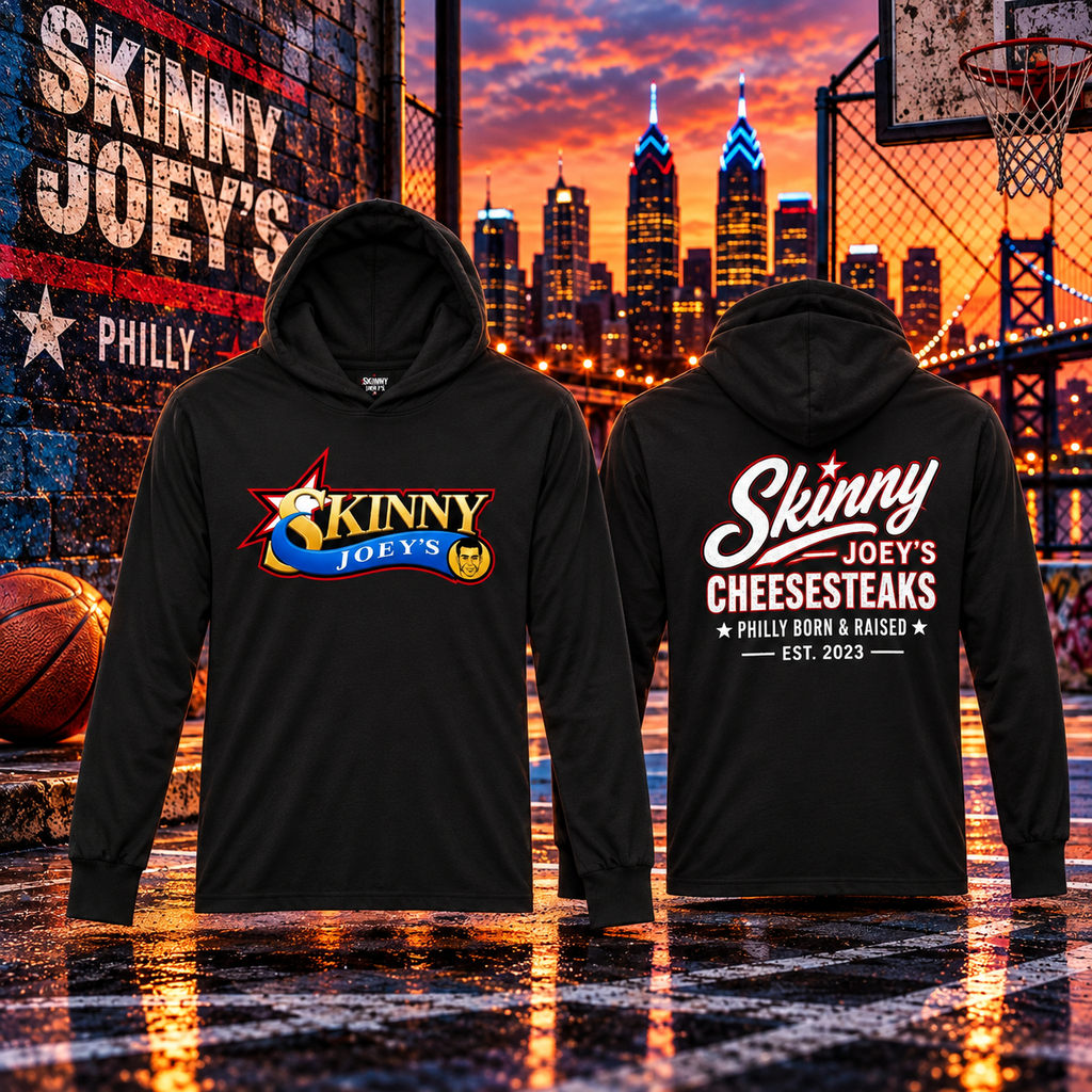 Skinny Joey's Cheesesteaks Hooded Long Sleeve Tee