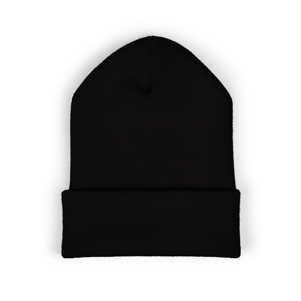 The Skinny Cuffed Beanie (Embroidered) – Winter Knit Hat, Unisex, 12” Cuff