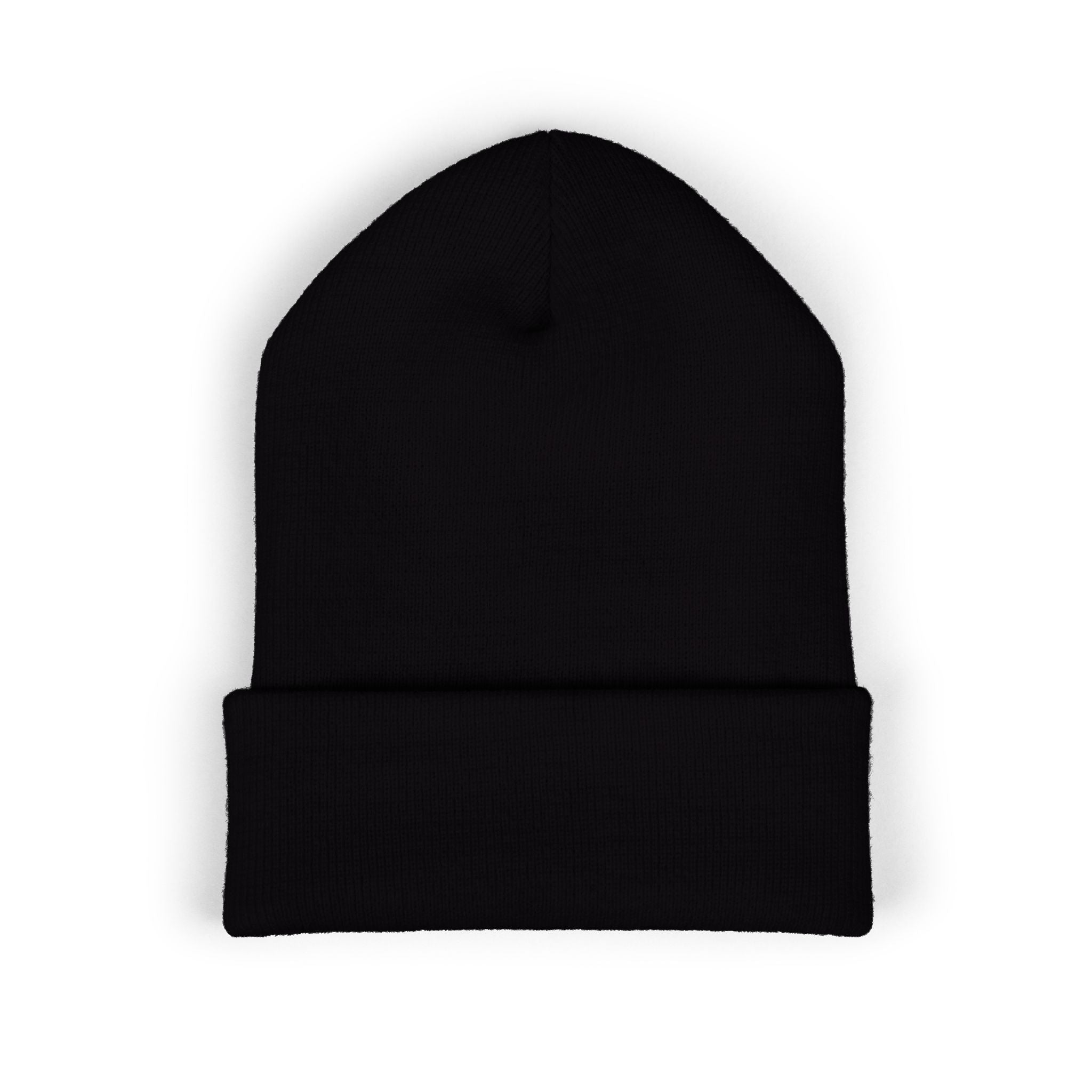 The Skinny Cuffed Beanie (Embroidered) – Winter Knit Hat, Unisex, 12” Cuff