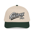 Skinny Jeans Retro Script Baseball Cap | Two-Tone Mid-Profile Hat