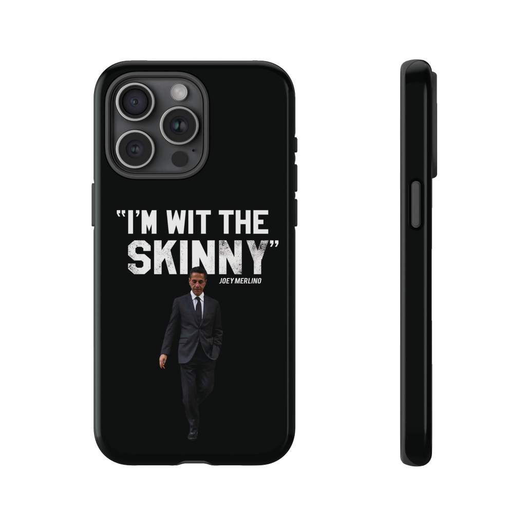Respect The Call phone case for iPhone 15 Pro Max, glossy finish, The Skinny with Joey Merlino podcast merch