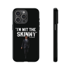 Respect The Call phone case for iPhone 15 Pro Max, glossy finish, The Skinny with Joey Merlino podcast merch