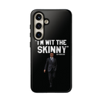 Respect The Call phone case for Samsung Galaxy S24, glossy finish, Skinny Joey's Cheesesteaks apparel