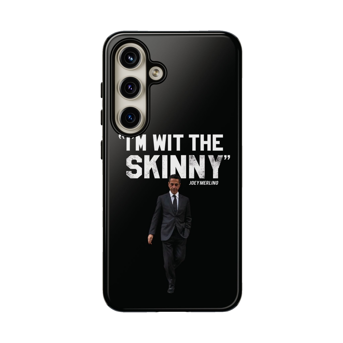 Respect The Call phone case for Samsung Galaxy S24, glossy finish, Skinny Joey's Cheesesteaks apparel