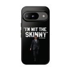 Respect The Call phone case for Google Pixel 9, glossy finish, Skinny Joey's Cheesesteaks apparel