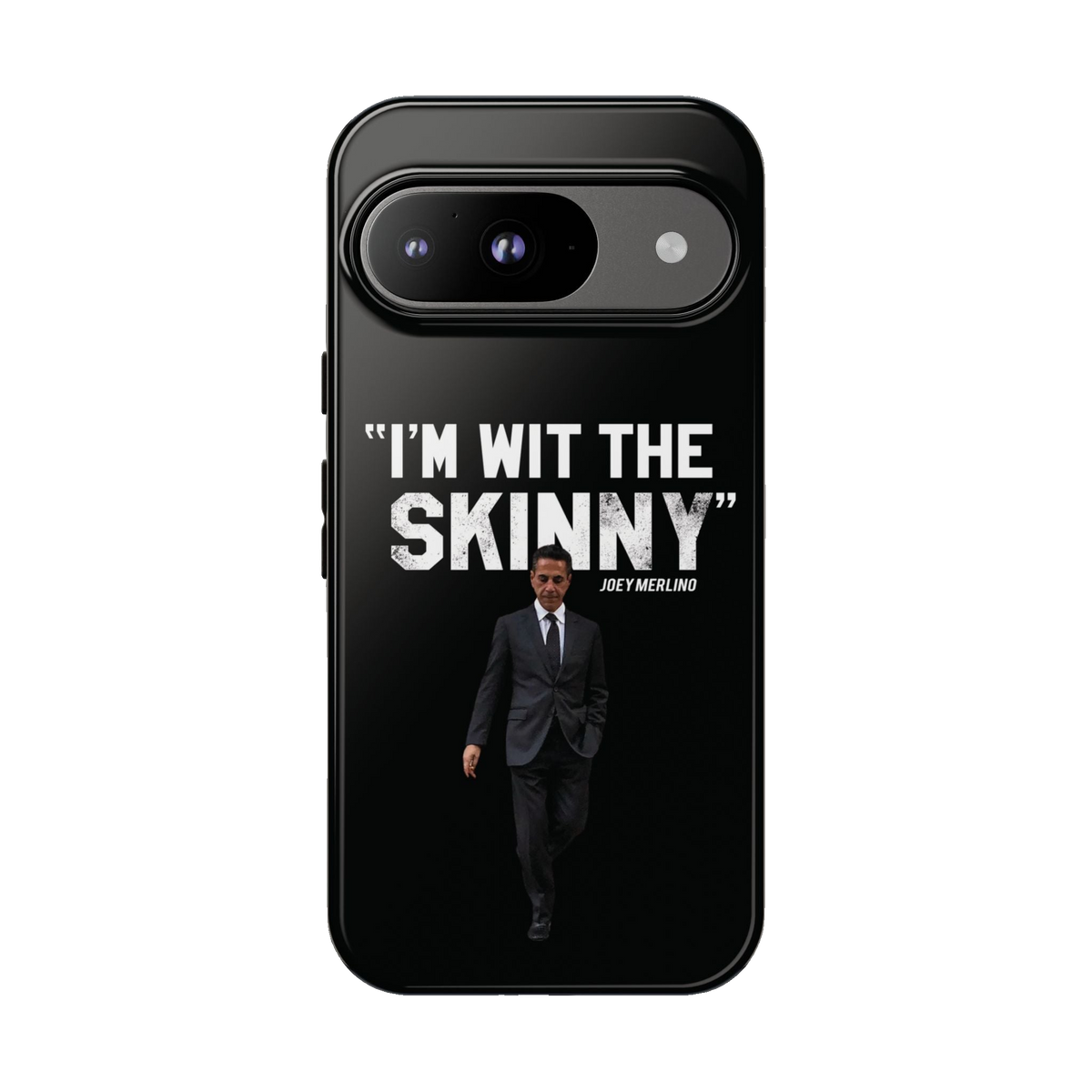 Respect The Call phone case for Google Pixel 9, glossy finish, Skinny Joey's Cheesesteaks apparel