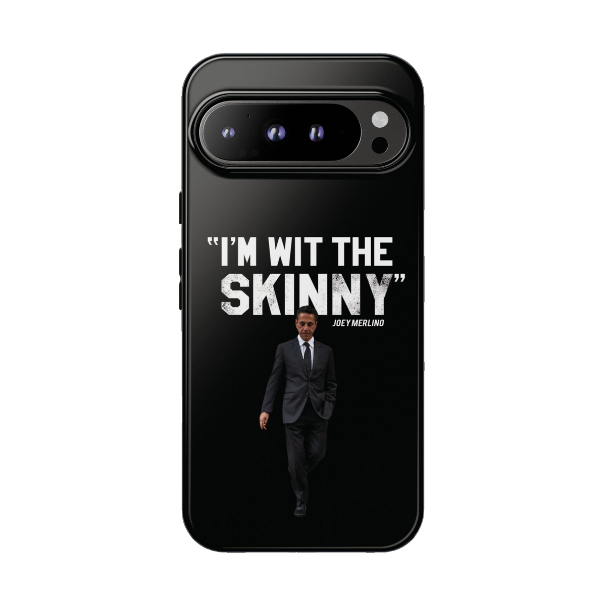 Respect The Call phone case for Google Pixel 9 Pro XL, glossy finish, The Skinny Podcast with Joey Merlino & Lil Snuff merch