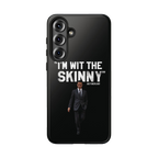 Respect The Call phone case for Samsung Galaxy S25 Plus, glossy finish, The Skinny with Joey Merlino podcast merch