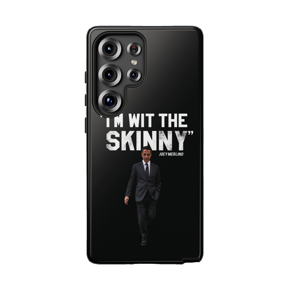 Respect The Call phone case for Samsung Galaxy S25 Ultra, glossy finish, Skinny Joey's Cheesesteaks apparel