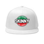 Skinny retro patch 5-panel trucker cap in white, Skinny Joey's Cheesesteaks apparel