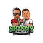 The Skinny Podcast logo kiss-cut sticker, 2x2 in, Skinny Joey's Cheesesteaks apparel