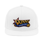 Skinny Joey's retro logo snapback cap in white, The Skinny with Joey Merlino podcast merch