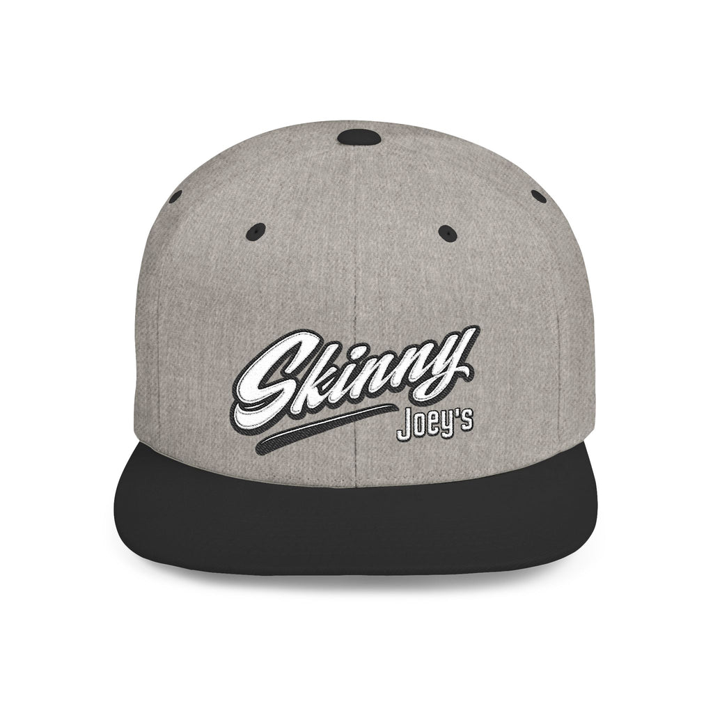 Skinny Joey's Flat Bill Snapback Hat | Retro Script Baseball Cap