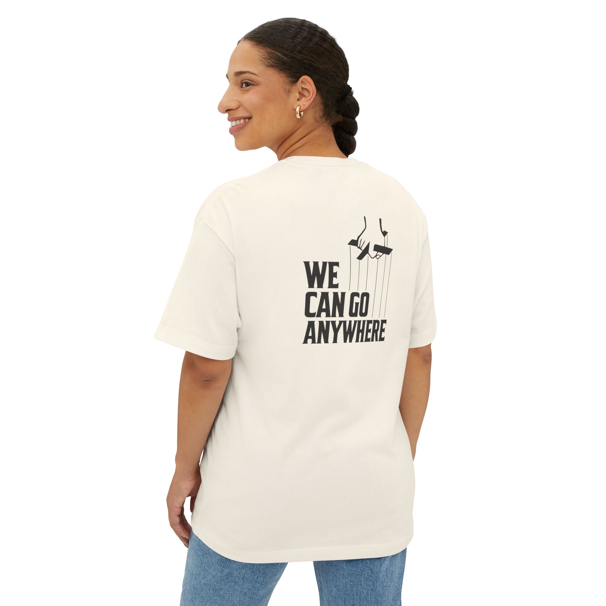 The Skinny Podcast "We Can Go Anywhere" Oversized Script Tee | Premium Boxy Fit