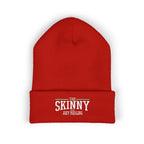 The Skinny Cuffed Beanie (Embroidered) – Winter Knit Hat, Unisex, 12” Cuff
