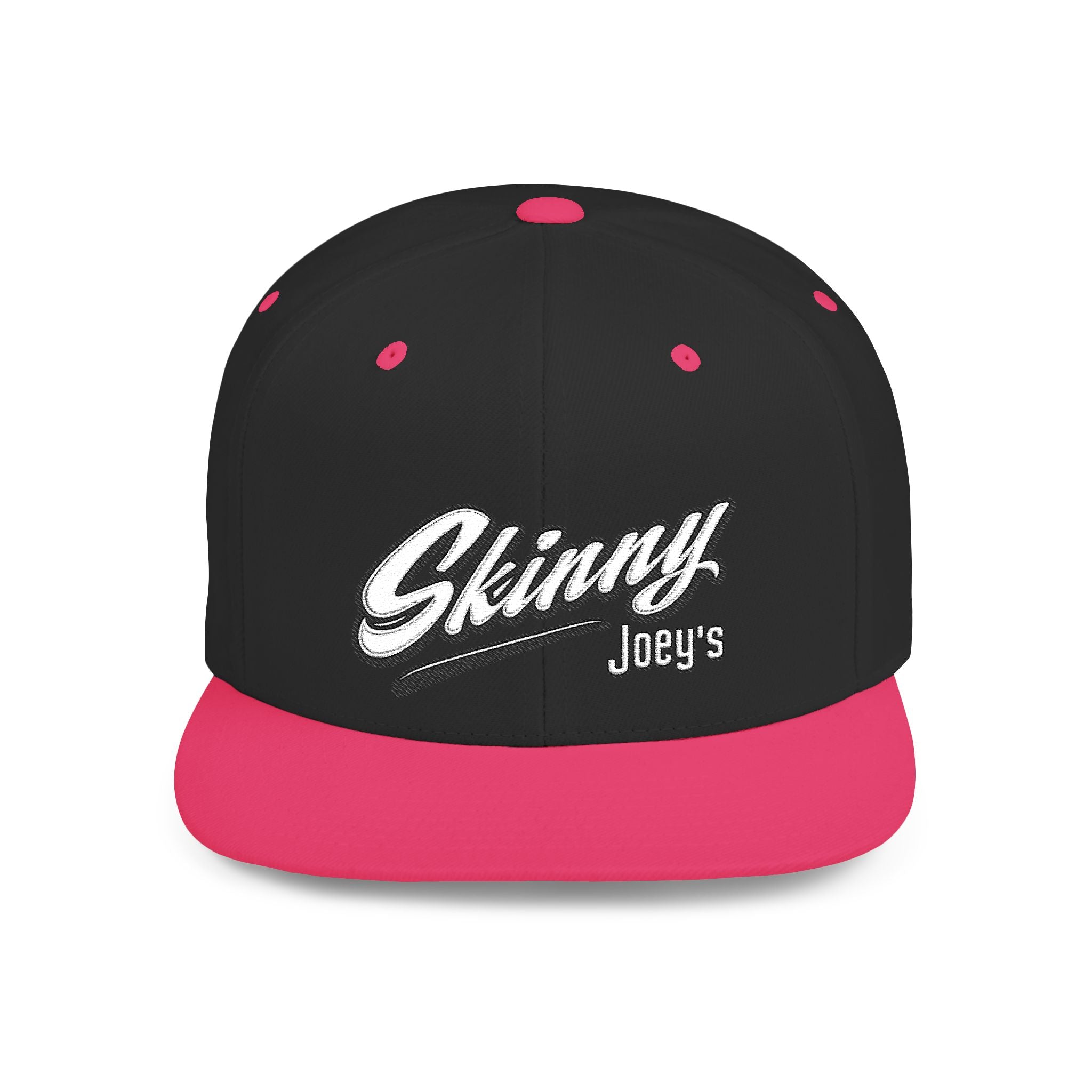 Skinny Joey's Flat Bill Snapback Hat | Retro Script Baseball Cap